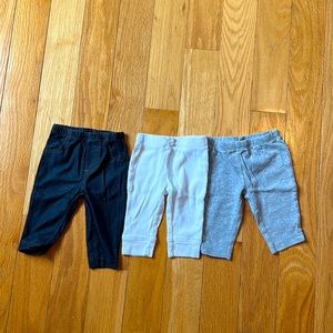 Lot of 3 Carter's Baby Girl's Leggings Size 3 months